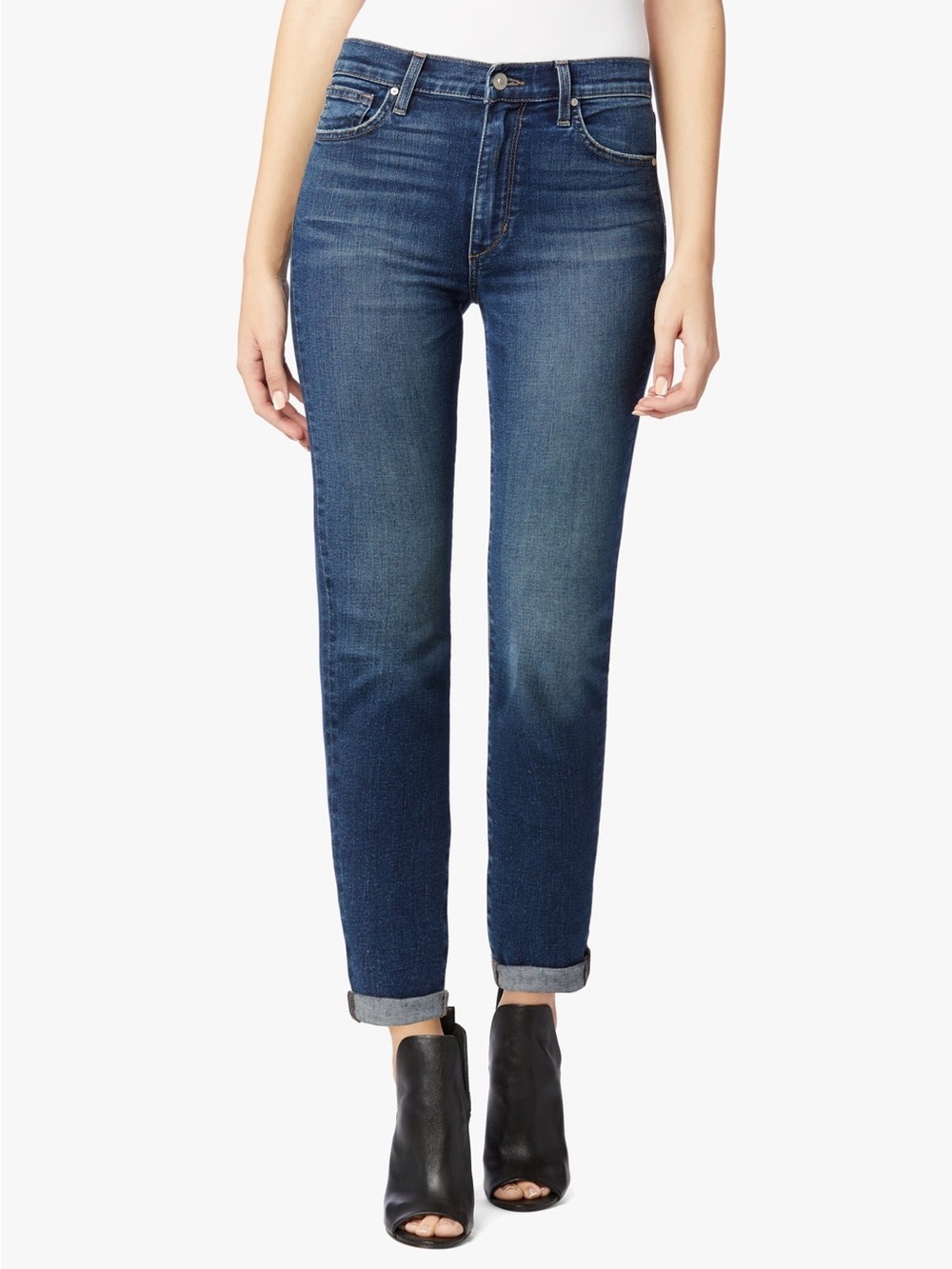 Joe’s Jeans the Niki Mid Rise Boyfriend Rolled Hem Halstead Blue size 25